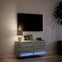 Mueble de TV de pared con luces LED gris Sonoma 80x31x35 cm en Muebles TV | Comprar online en Foru.es