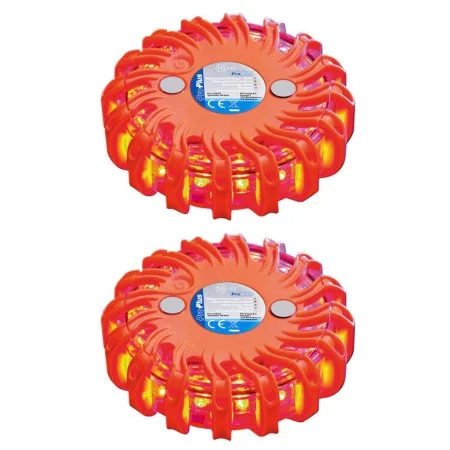ProPlus Discos de advertencia con 16 LEDs 2 unidades naranja de ProPlus, Señales de carretera y tráfico - Ref: Foro24-276224,...