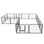 Corral para perros 16 paneles de acero 60x80 cm negro de vidaXL, Casetas y cercados para perros - Ref: Foro24-275492, Precio:...