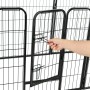 Corral para perros 16 paneles de acero 60x80 cm negro de vidaXL, Casetas y cercados para perros - Ref: Foro24-275492, Precio:...
