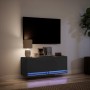 Mueble de TV de pared con luces LED negro 100x31x35 cm en Muebles TV | Comprar online en Foru.es