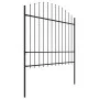 Garden fence with black steel spear points (1.5-1.75)x3.4m by vidaXL, fence panels - Ref: Foro24-277740, Price: 168,72 €, Dis...