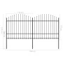 Garden fence with black steel spear points (1.5-1.75)x3.4m by vidaXL, fence panels - Ref: Foro24-277740, Price: 168,72 €, Dis...