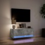 Mueble de TV de pared con luces LED gris hormigón 100x31x35 cm en Muebles TV | Comprar online en Foru.es