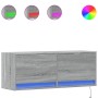 Mueble de TV de pared con luces LED gris Sonoma 100x31x35 cm en Muebles TV | Comprar online en Foru.es