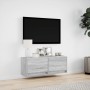 Mueble de TV de pared con luces LED gris Sonoma 100x31x35 cm en Muebles TV | Comprar online en Foru.es