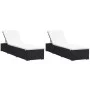 Sonnenliegen mit Kissen 2 Stück schwarzes synthetisches Rattan von vidaXL, Liegen - Ref: Foro24-277088, Preis: 314,47 €, Raba...