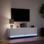 Mueble de TV de pared con luces LED blanco 140x31x38 cm en Muebles TV | Comprar online en Foru.es