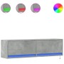 Mueble de pared TV con luces LED gris hormigón 140x31x38 cm en Muebles TV | Comprar online en Foru.es