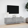 Mueble de pared TV con luces LED gris hormigón 140x31x38 cm en Muebles TV | Comprar online en Foru.es