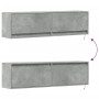 Mueble de pared TV con luces LED gris hormigón 140x31x38 cm en Muebles TV | Comprar online en Foru.es