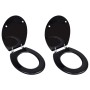 Asiento de inodoro con tapas 2 uds MDF negro de vidaXL, Asientos de inodoros y bidés - Ref: Foro24-275908, Precio: 63,84 €, D...