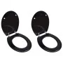 Toilet seat with lids 2 pcs MDF black by vidaXL, Toilet and bidet seats - Ref: Foro24-275908, Price: 71,60 €, Discount: %