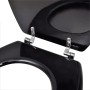 Asiento de inodoro con tapas 2 uds MDF negro de vidaXL, Asientos de inodoros y bidés - Ref: Foro24-275908, Precio: 63,84 €, D...