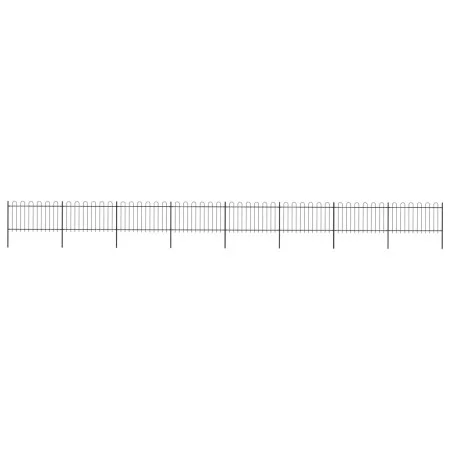Gartenzaun mit schwarzen Stahlringspitzen 13,6 x 1 m von vidaXL, Zaunpaneele - Ref: Foro24-277663, Preis: 484,13 €, Rabatt: %