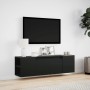 Mueble de TV de pared con luces LED negro 135x31x39,5 cm en Muebles TV | Comprar online en Foru.es