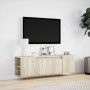 Mueble de TV de pared con luces LED roble Sonoma 135x31x39,5 cm en Muebles TV | Comprar online en Foru.es