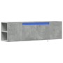 Mueble de TV de pared luces LED gris hormigón 135x31x39,5 cm en Muebles TV | Comprar online en Foru.es