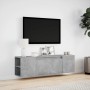 Mueble de TV de pared luces LED gris hormigón 135x31x39,5 cm en Muebles TV | Comprar online en Foru.es