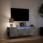 Mueble de TV de pared luces LED gris hormigón 135x31x39,5 cm en Muebles TV | Comprar online en Foru.es