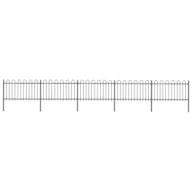 Garden fence with black steel hoop tips 8.5x1 m by vidaXL, fence panels - Ref: Foro24-277660, Price: 304,25 €, Discount: %