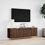 Mueble de TV de pared con luces LED marrón roble 135x31x39,5 cm en Muebles TV | Comprar online en Foru.es