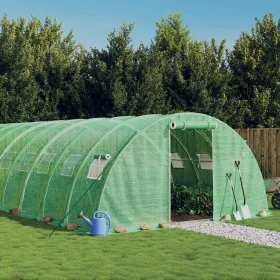 Invernadero con estructura de acero verde 48 m² 12x4x2 m de vidaXL, Invernaderos - Ref: Foro24-3188065, Precio: 513,02 €, Des...