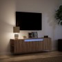 Mueble de TV de pared con luces LED marrón roble 135x31x39,5 cm en Muebles TV | Comprar online en Foru.es