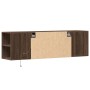 Mueble de TV de pared con luces LED marrón roble 135x31x39,5 cm en Muebles TV | Comprar online en Foru.es