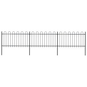 Valla de jardín con puntas de aro acero negro 5,1x1 m de vidaXL, Paneles de vallas - Ref: Foro24-277658, Precio: 186,67 €, De...