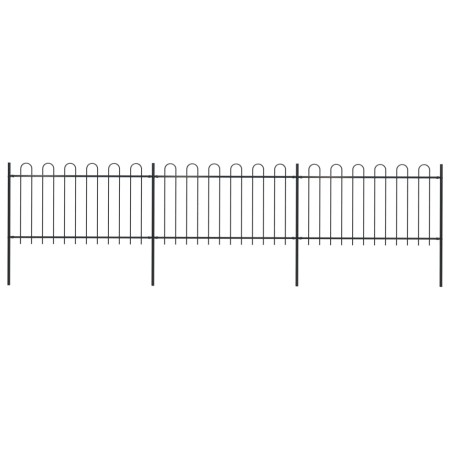 Valla de jardín con puntas de aro acero negro 5,1x1 m de vidaXL, Paneles de vallas - Ref: Foro24-277658, Precio: 186,67 €, De...
