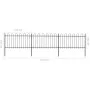Valla de jardín con puntas de aro acero negro 5,1x1 m by vidaXL, fence panels - Ref: Foro24-277658, Price: 187,42 €, Discount: %