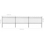 Valla de jardín con puntas de aro acero negro 5,1x1 m de vidaXL, Paneles de vallas - Ref: Foro24-277658, Precio: 186,67 €, De...