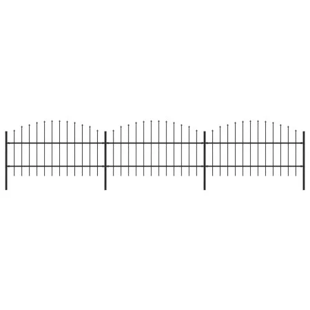 Garden fence with black steel spearheads (0.75-1)x5.1 m by vidaXL, fence panels - Ref: Foro24-277714, Price: 158,57 €, Discou...