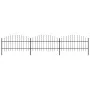 Garden fence with black steel spearheads (0.75-1)x5.1 m by vidaXL, fence panels - Ref: Foro24-277714, Price: 158,57 €, Discou...