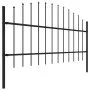 Gartenzaun mit Speerspitzen aus schwarzem Stahl (0,75-1) x 5,1 m von vidaXL, Zaunpaneele - Ref: Foro24-277714, Preis: 158,57 ...