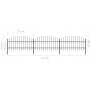 Garden fence with black steel spearheads (0.75-1)x5.1 m by vidaXL, fence panels - Ref: Foro24-277714, Price: 158,57 €, Discou...