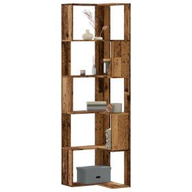 Estantería de esquina 5 niveles madera envejecida 50x50x179 cm en Librerías y estanterías | Comprar online en Foru.es