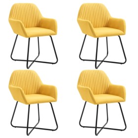 Sillas de comedor 4 unidades tela amarillo de vidaXL, Sillas de comedor - Ref: Foro24-277108, Precio: 360,40 €, Descuento: %