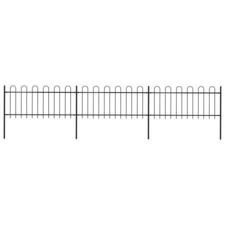 Valla de jardín con puntas de aro acero negro 5,1x0,8 m de vidaXL, Paneles de vallas - Ref: Foro24-277649, Precio: 197,41 €, ...