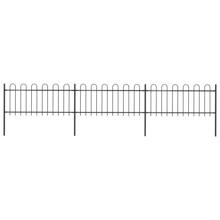 Valla de jardín con puntas de aro acero negro 5,1x0,8 m de vidaXL, Paneles de vallas - Ref: Foro24-277649, Precio: 202,97 €, ...