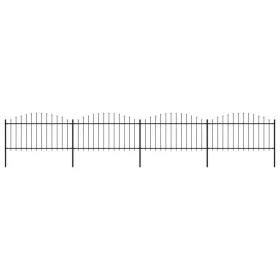 Gartenzaun mit Speerspitzen aus schwarzem Stahl (1,25–1,5) x 6,8 m von vidaXL, Zaunpaneele - Ref: Foro24-277733, Preis: 269,7...