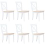 Sillas de comedor 6 uds madera maciza de caucho blanco y madera de vidaXL, Sillas de comedor - Ref: Foro24-277544, Precio: 45...