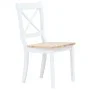Sillas de comedor 6 uds madera maciza de caucho blanco y madera de vidaXL, Sillas de comedor - Ref: Foro24-277544, Precio: 44...