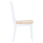 Sillas de comedor 6 uds madera maciza de caucho blanco y madera de vidaXL, Sillas de comedor - Ref: Foro24-277544, Precio: 45...