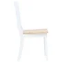 Sillas de comedor 6 uds madera maciza de caucho blanco y madera de vidaXL, Sillas de comedor - Ref: Foro24-277544, Precio: 44...