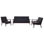3-teilige Sofagarnitur aus schwarzem Kunstleder von vidaXL, Sofas - Ref: Foro24-278398, Preis: 515,97 €, Rabatt: %