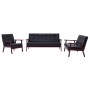 Juego de sofás 3 piezas de cuero sintético negro de vidaXL, Sofás - Ref: Foro24-278398, Precio: 532,05 €, Descuento: %
