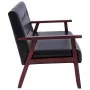 3-teilige Sofagarnitur aus schwarzem Kunstleder von vidaXL, Sofas - Ref: Foro24-278398, Preis: 515,97 €, Rabatt: %