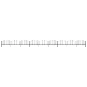 Garden fence with black steel spearheads (1-1.25)x15.3 m by vidaXL, fence panels - Ref: Foro24-277729, Price: 726,07 €, Disco...